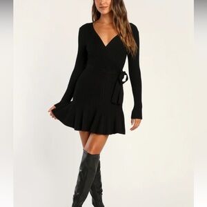 Black Mini Sweater Dress